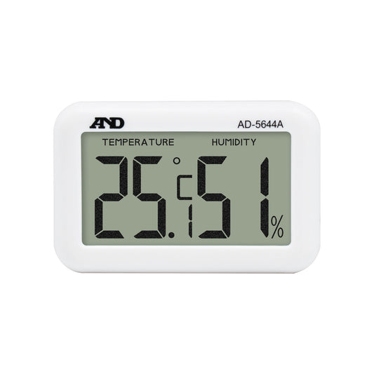 小さなボディに大きな表示のデジタル温湿度計 AD-5644A